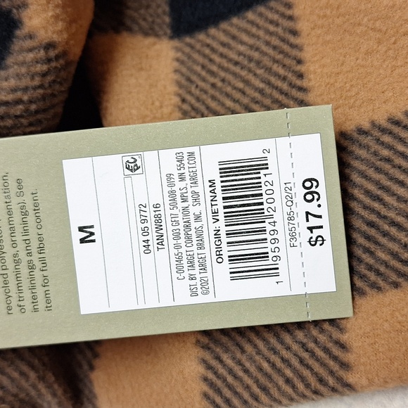 Men's Goodfellow Microfleece Pajama Pants Beige/Black Plaid - Picture 5 of 5